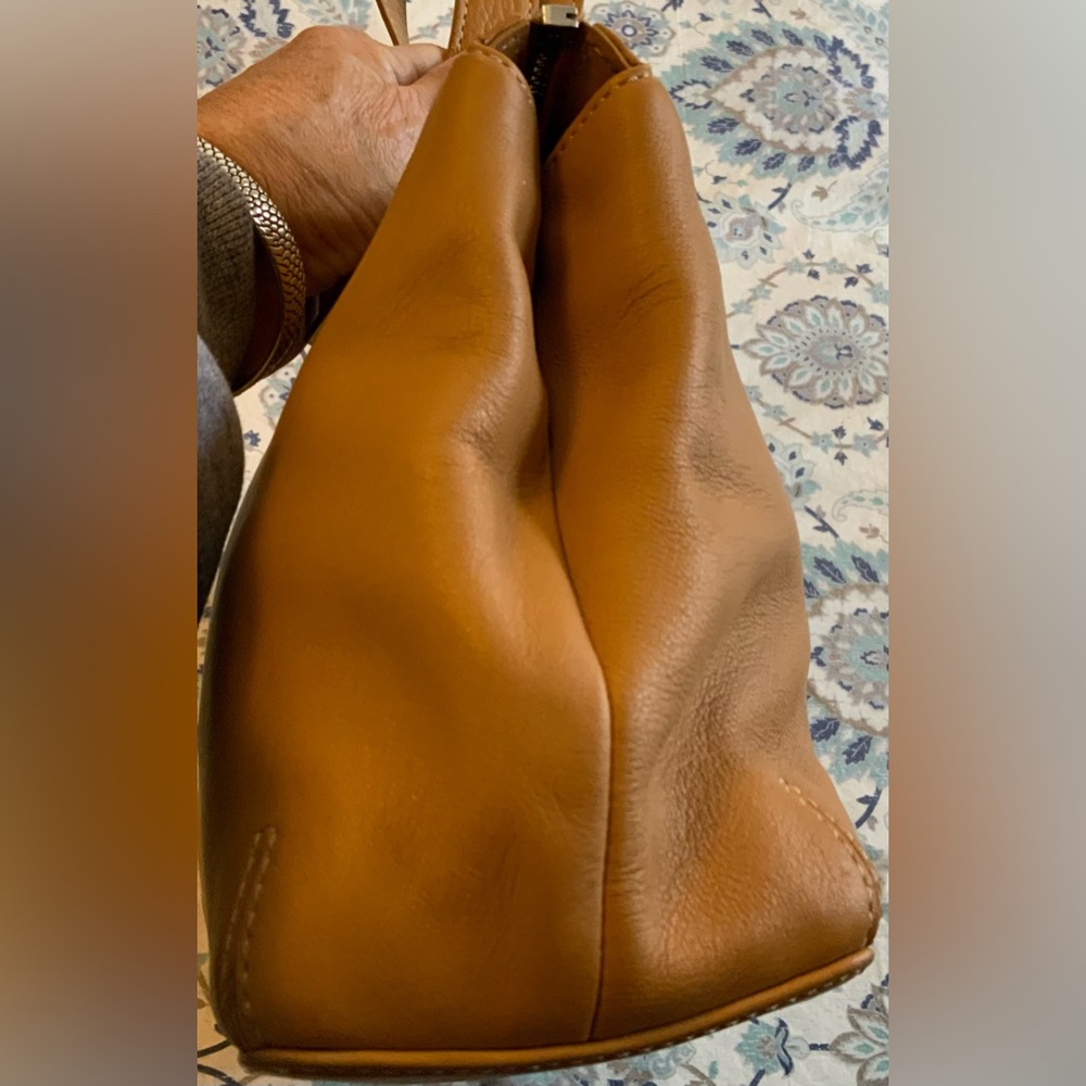 Coach Tan Leather Satchel with Silver Hardware - Picture 4 of 9